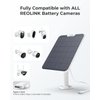 REOLINK 6W Solar Panel White, Non-Stop Solar Power Supply for All Wireless Battery Camera Outdoor, Trackmix, Argus Eco/2E/PT/3 Pro, Go PT Plus, Duo 2, Waterproof, Adjustable Mount, 4 Meters Cable