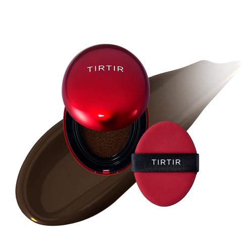 [*Mini Size*] TIRTIR Mask Fit Red Cushion Foundation | Long-Lasting, Lightweight, Buildable Coverage, Semi-Matte Finish, Korean Cushion Foundation (#55N Espresso, 0.15 Fl Oz)