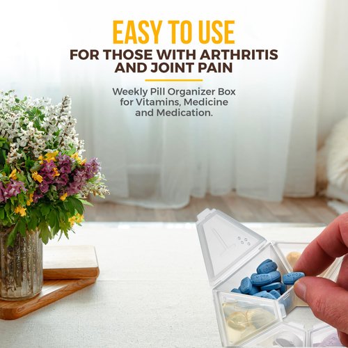 MEDca Weekly Pill Organizer Clear 7-Sided Pill Reminder, Round Shaped