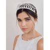 SWEETV Princess Diana Tiara for Women, Silver Pearl Wedding Crown for Bride, Rhinestone Costume Accessories for Birthday Party Prom