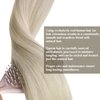 Sunny Hair Extensions Real Human Hair Weft Platinum Blonde Sew in Extensions Human Hair White Blonde Real Hair Extensions Sew in Weft Hair Extensions for Long Hair 22inch 100G