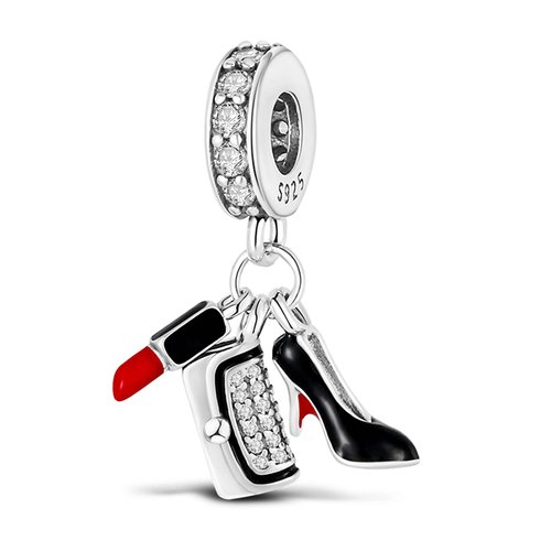 MULA 925 Sterling Silver Charms for Bracelets and Necklaces Lipstick and Bag Dangle Pendants Tower Camera Beads Charms Jewelry Gift for Women Girls