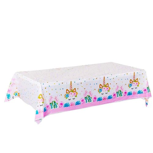 Yarrkc 5 Pack Happy Birthday Table Cover Plastic Themed Party Tablecloth Party Supplies Girls Baby Shower Decorations