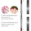 Ycyan 2Pcs Dual-ended Nail Design Brushes Rhinestone Handle UV Gel Nail Brush Set Professional Nail Art Tools