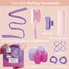 Heatless Curls Headband, Hair Rollers for Heatless Curls, 70" Velvet Heatless Curlers for Women Girls Overnight Curls, No Heat Hair Curlers to Sleep In - Purple