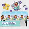 Unique Gabby's Dollhouse Party Supplies | Gabby Dollhouse Party Supplies | Gabby Doll House Party Supplies | Officially Licensed | Tablecover, Plates, Napkins, Button | Serves 16 Guests