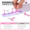 SAVILAND Nail Stand for Press On Nails Display: 3 Nail Stand Set 2X Strong Magnet Fake Nail Holder Painting Nails Flase Finger Holder Iridescent Acrylic Nails Art Adhesive Putty Nail Tools Home DIY