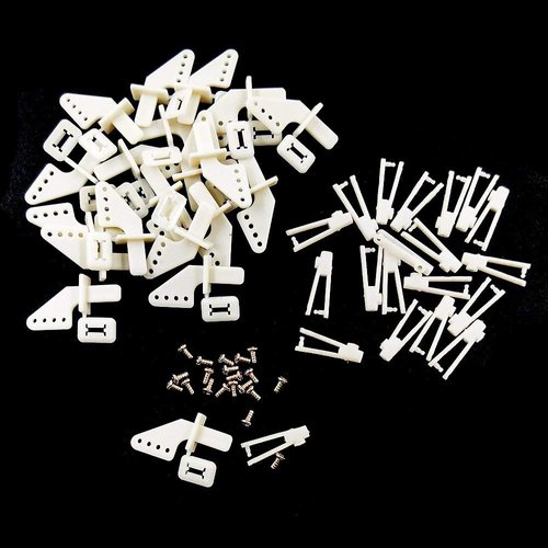 20 PCS Nylon Control Horns 4 Holes 21x11 mm with Screw for RC Airplane Electric Plane Parts Remote Control Foam Model Aircraft