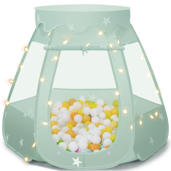 GeerWest Pop Up Princess Play Tent with Star Lights - Birthday Gift for 3 Year Old Girls