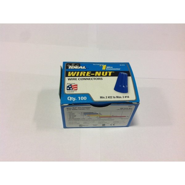 IDEAL 30-072 Wire-Nut 72B Wire Connector, Blue (Pack of 100)