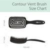 Ibiza Hair Professional Detangling Brush with Boar/Nylon Ball Tip Bristles (Contour Vent), Geometrical Design Contours to the Shape of the Head for Damage Free Detangling, Waterproof, Heat Resistant