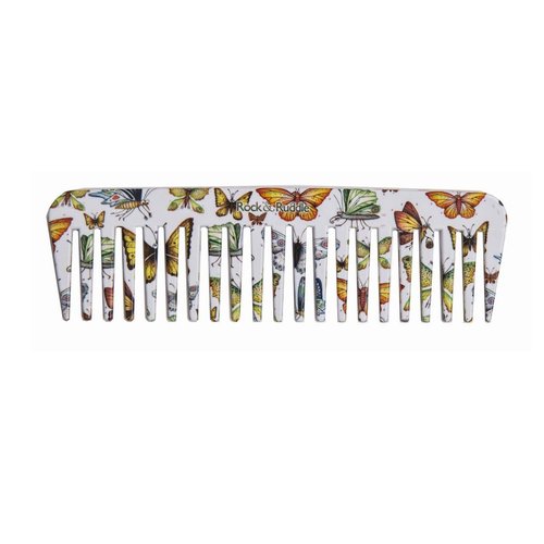 Rock & Ruddle Wide Tooth Comb. Perfect for Detangling Wet Hair and Applying Hair Color (Butterflies)