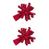 Hair Bow Set for Girls - (2) 1.5 Inch Mini Korkers (Red)