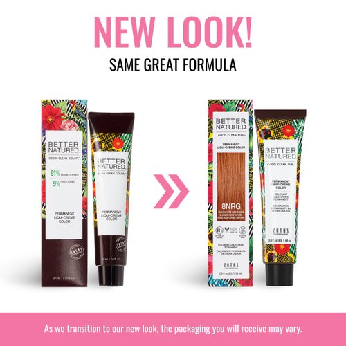 Better Natured Permanent 8NRG Natural Rose Gold Blonde Hair Color Dye - Naturally-derived, Vegan & 100% Gray Coverage that Lasts up to 8 Weeks