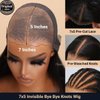 Nadula Bye Bye Knots Bob Wig Human Hair Pre-Bleached Invisible Knots 7x5 HD Lace Front Put on and Go Glueless Short Bob Wigs Pre Plucked Pre Cut Hairline 180% Density 10inch