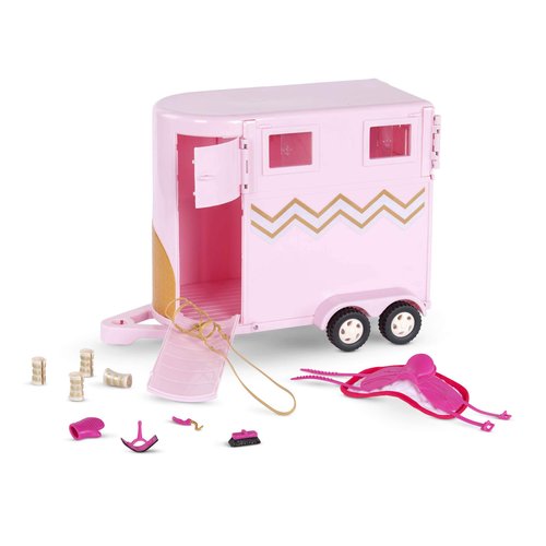 Lori Dolls – Hoofing It – Horse Trailer – Play Set for 6-inch Horses & Mini Dolls – Horse Accessories – Saddle, Bridle, Brush & More – 3 Years +