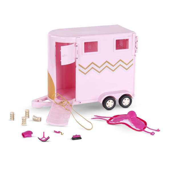 Lori Dolls – Hoofing It – Horse Trailer – Play Set for 6-inch Horses & Mini Dolls – Horse Accessories – Saddle, Bridle, Brush & More – 3 Years +