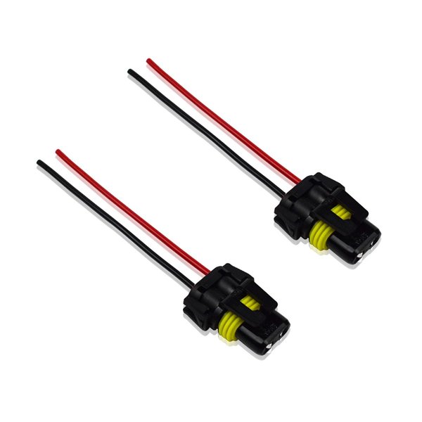 Osilly 9005 9006 9012 HB3 HB4 Female Adapter Wiring Harness Sockets Wire Pigtail Connector for Auto Headlights Fog Lights, Automotive Accessories Replacement, 2 Pack Nylon Waterproof Plugs