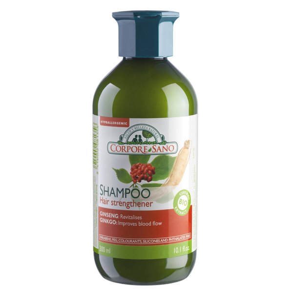 CORPORE SANO Gingseng,Ginkgo and Eleuterococus SHAMPOO-CERTIFIED ORGANIC-HYPOALLERGENIC-300 milim/10.1 FL OZ
