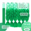 Mint Green Forest Green Braiding Hair Extensions Ombre Braiding Hair 6 Packs 24 inch Synthetic Hair for Braiding