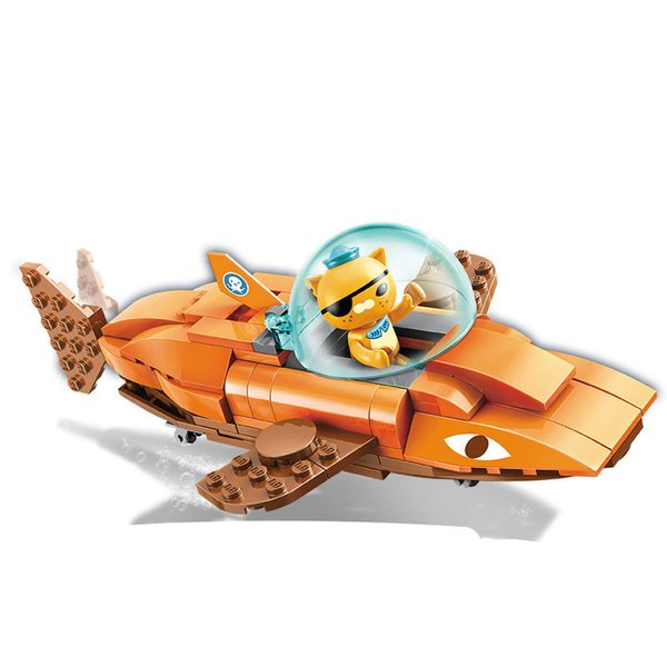 Enlighten for Age 6+ Building Block Ocean Adventure Octonauts GUP-B Tiger Shark Vehicle & Kwazii 113pcs Building Brick Set-No Package Box (3701)