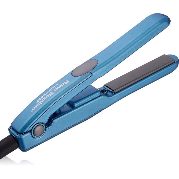 BaBylissPRO Nano Titanium Mini Flat Iron Hair Straightener, 0.5" Hair Straightener Iron for Touch Ups & All Hair Types, Perfect for Travel