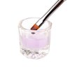 Kalolary 2 Pcs Mini Dappen Dish for Nail Acrylic Powder, Glass Crystal Cup with Stainless Steel Lid Nail Art Acrylic Liquid Powder Nail Crystal Bowl Glassware Tools for Nail Art Manicure