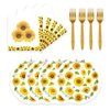 72 Pcs Sunflower Paper Plates and Napkins Party Supplies , Floral Birthday Party Decorations Disposable Party Plates and Napkins Tableware Set for Summer Fall Wedding Baby Shower Serves 24 (Sunflower)