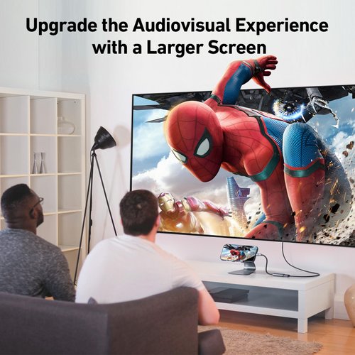 Flat USB-C Cable to 8k/4k Adapter Compatible with HTC 801s Aluminum,Portable,New Flexible Design Plus Thunderbolt 3/4 Smart Chip Full Digital 4320p@60Hz Display Output