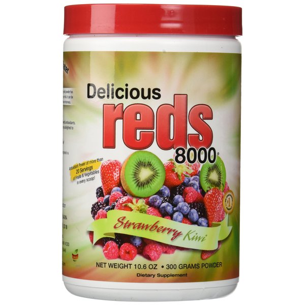 Greens World Delicous Reds 8000 Strawberry-Kiwi Flavor, 10.6 Ounce