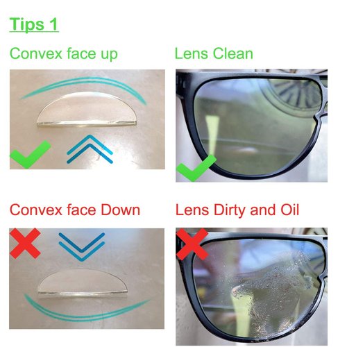 WENDA Hi Clear Stick On Bifocal Lenses Reader Magnifying Adhesive Reading Lens Sticker Sunglasses Safety Glasses Magnifier Add On (Clear, 2.0)