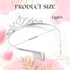 Yuefunny 24 Pcs Crystal Tiara Headbands for Women Princess Headband Girls Crown with Combs Crown Headband for Pageant Bridal Prom Party Gifts (Silver,Modern)