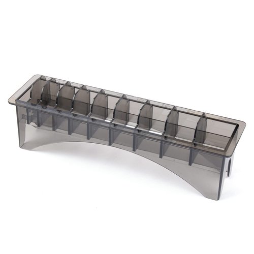 Framendino, Rectangular Plastic Guide Comb Storage Box Hair Clipper Guard Case Organizer Container Box 10 Blocks (Black)