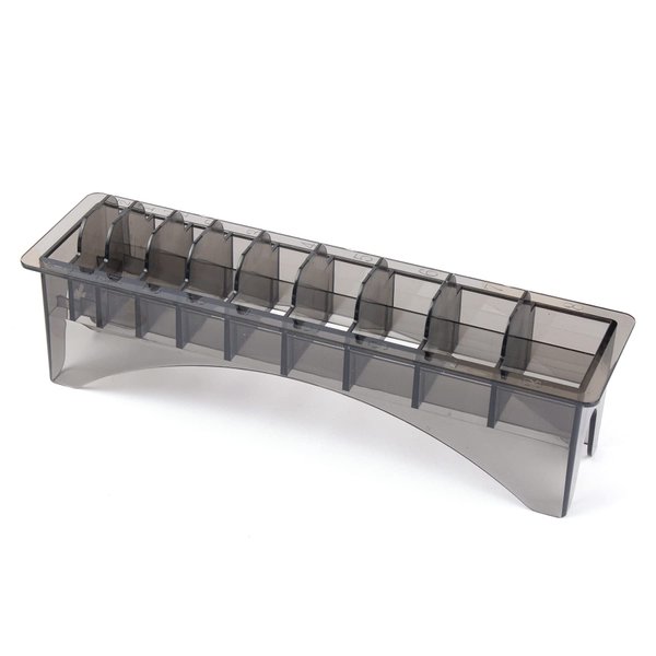 Framendino, Rectangular Plastic Guide Comb Storage Box Hair Clipper Guard Case Organizer Container Box 10 Blocks (Black)