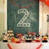 TONIFUL 2nd Birthday Black Red Yellow Mouse Themed Table Honeycomb Centerpieces, Red Mouse Table Topper Decor, Letter TWO for Second Birthday Party Supplies Party Decorations (8 Pcs)