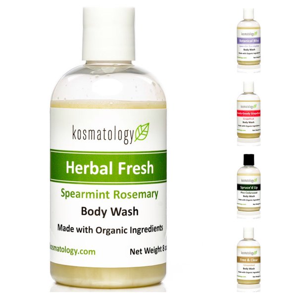 kosmatology Herbal Fresh (Spearmint-Rosemary) Organic Body Wash, 8 fl oz