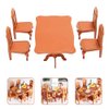 Zerodeko Dollhouse Mini Dining Table and Chairs Set, 1:12 Scale Plastic Dollhouse Furniture Table and Chair Mini Furniture Accessories for Dollhouse Decor