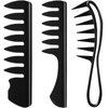 3 Pieces Styling Comb Sets, Black Wide Tooth Comb Teasing Wet Comb Detangling Shampoo Comb Shaping and Teasing Wet Hair Comb for Men Women Hair Styling Hair Salons Most Hairstyles