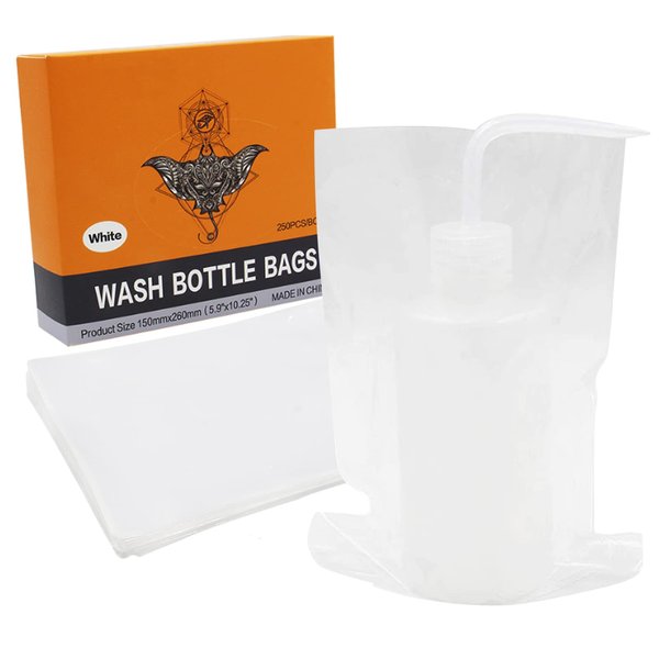 Gakonp 250pcs Wash Bottle Covers - Disposable Wash Bottle Bags Plastic Bottle Bags Squeeze Bottle Bags for Wash Bottle Sleeves