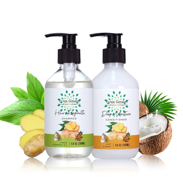 YA'AX Garden Hair Care Set: Thickening Hair Growth Shampoo & Conditioner Set For Women, Sulfate Free, Restorative Hair Repair, Routine Shampoo And Conditioner For Women Hair Loss, Dandruff Shampoo