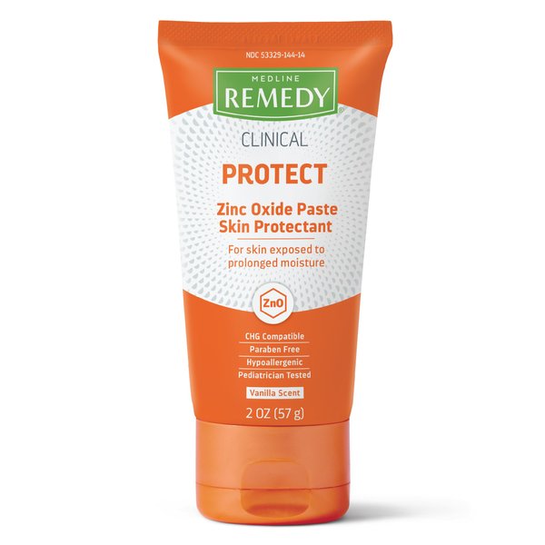Medline Remedy Clinical Zinc Oxide Paste Skin Protectant (2 oz Tube), Vanilla Scent, Diaper Rash Cream, Incontinence Care, Wetness Protection, Paraben Free, Hypoallergenic, Adults, Children