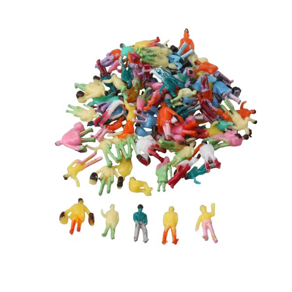 BQLZR 100 PCS 1:200 Scale Hand Painted Layout Model Train People Figure