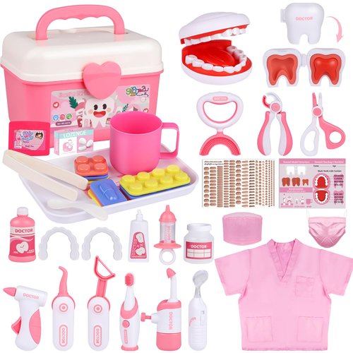 Gifts2U Dentist Kit for Kids, 42Pcs Dentist Kit, Professional Dentist Toys for Kids, Kids Dentist Playset, Dentist Toys for Kids Ages 3 4 5 6