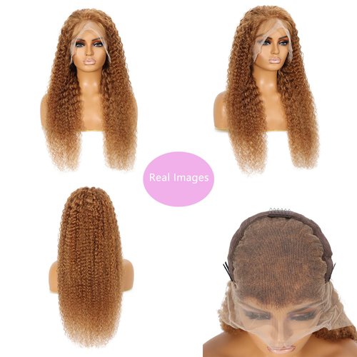 TOYERE Honey Blonde Curly Wig Human Hair 13x6 Blonde Deep Wave HD Lace Front Wigs Pre Plucked with Baby Hair 200% Density Blonde Water Wave Lace Front Wigs Human Hair Honey Blonde Wig 30 Inch