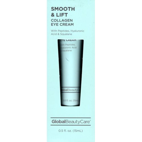Global Beauty Care Smooth & Lift Collagen Eye Cream with Peptides, Hyaluronic Acid & Squalane 0.5fl oz
