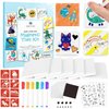 Hula Home Magnetic Mini Tile Art Kit with Markers - Kids Crafts & DIY Arts Magnets for Girls & Boys - Self Adhesive Magnet for Fridge, Locker - Fun Party Favors for Outdoor Activities