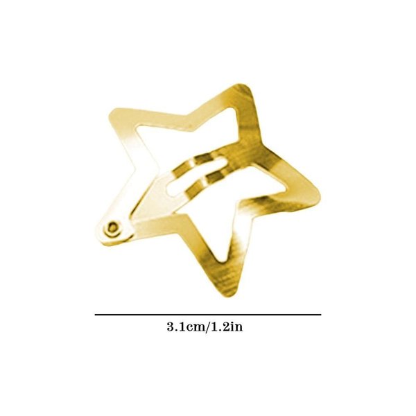 10Pcs Gold Star Hair Clips Metal Snap Hair Clips Hair Barrettes Hair Side Clamps Headdress Cute Hair Accessories for Women Girls Kids, Clips and Barrettes, Star Hair Clips