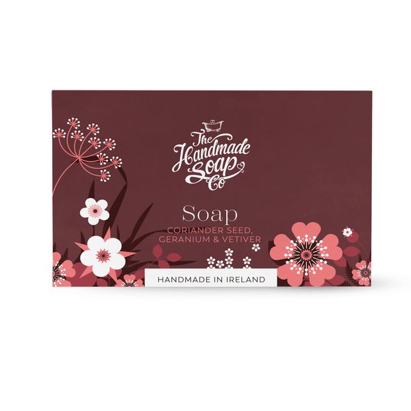 The Handmade Soap Company Soap Bar, Coriander Seed, Geranium, & Vetiver Handmade Bar of Soap, Natural Bar Soap, Organic Bath Soap, Cruelty Free & Vegan Hand Soap Bar, 5 oz