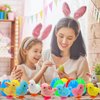 Govetom 8 PCS Jumbo Easter Eggs Filled with Wind Up Chicks & Plush Bunny Easter Basket Stuffers for Toddler Teens Boys Girls Easter Egg Hunt Filling Treats Easter Basket Stuffers Easter Party Favor