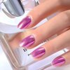 Hot Pink Chrome Nail Powder, Mirror Effect Aurora Magic Pearlescent Nail Jewelry Glitter Powder Holographic Pigment Metallic Nail Chrome Powder for Nails Art Decoration 1Pcs